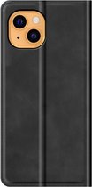Casecentive - Magnetische Leren Wallet case - iPhone 14 Plus - zwart