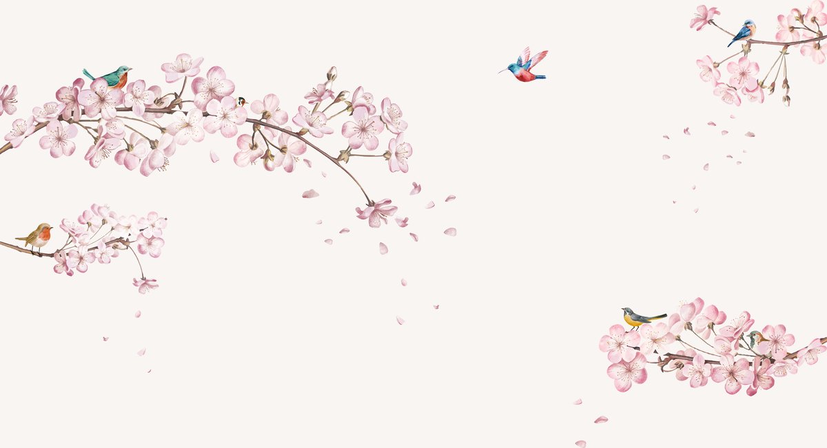 Walloha - Behang kinderkamer - Japanse kersenbloesem - 194,8 x 280 cm