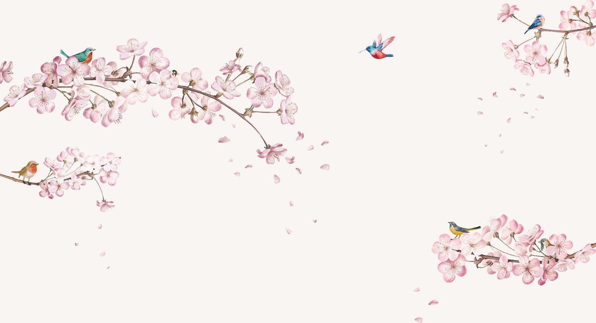 Walloha - Behang kinderkamer - Japanse kersenbloesem - 389,6 x 280 cm