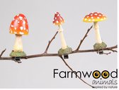 Farmwood Animals Paddenstoel op clip 7cm (1 stuk) assorti