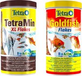 Tetra - Tetramin Flakes Nourriture pour Poissons 1L + Goldfish Flakes Nourriture pour Poissons Rouges 1L