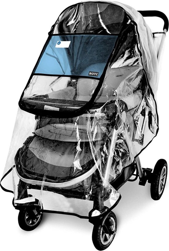 BOTC Regenhoes Kinderwagen - BPA vrij - Universele Regenhoes Kinderwagen met Kijkvenster - EVA Regenhoes voor reiswieg
