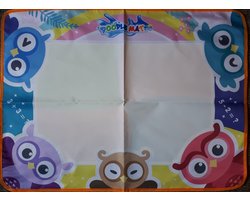 Doodle Mat - Uilen - Watermat om te kleuren - 78x58cm. - Peuter Tekenmat - Kleuren en tekenen - inclusief 2 Pennen - Geen Geklieder - Cadeau Tip!