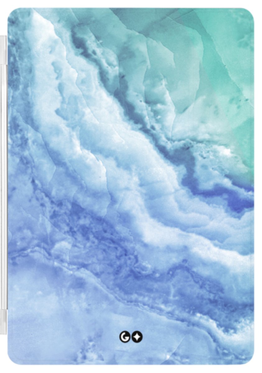 Smartcover geschikt voor Apple Ipad Mini 2021 - Standaard en bescherming - met magneten - Marmeren printcollectie - Marble Stone Luxury - Lichtblauw