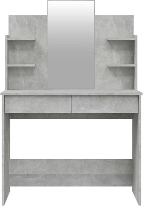 Coiffeuse - Kaptafel - 74,5x40x141 cm - LED avec USB - Bois d'ingénierie - Blanc - Maison