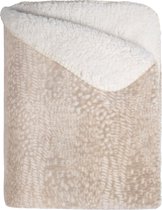 Mistral Home - Plaid - 100% polyester - Flannel sherpa - 130x170 cm - Beige wit