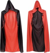 Halloween kostuum - Vampier - Zwarte Cape 140 CM- Rode Cape - Dracula - Halloween kleding volwassenen