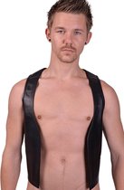 Mister b leather muscle vest  - zwart - small
