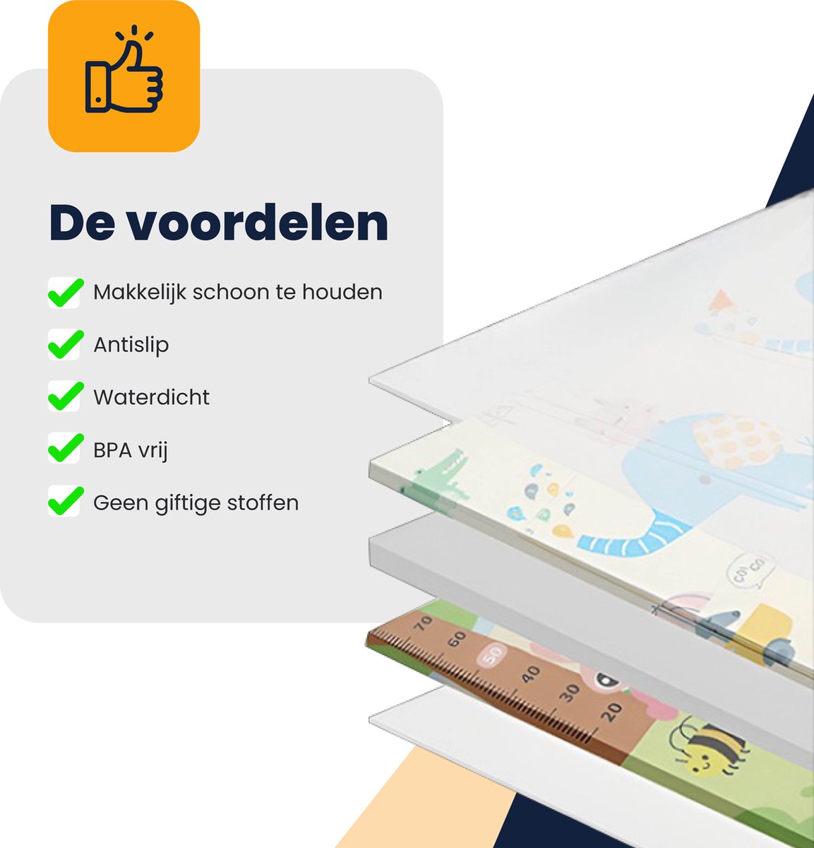 MIRO® Speelmat Baby Foam XL - Kruipmat - Opvouwbaar - Dieren & Verkeer - Kinder Speelgoed 1 Jaar - Dubbelzijdig Speelkleed - Tummy Time - Babygym 180 x 200CM - Incl. Opbergtas — afbeelding 6