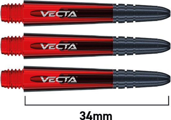 WINMAU - Vecta Dartschachten, Rood, Korte - 1 set per pakket (3 Dartschachten in totaal) van Winmau — afbeelding 4