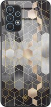 Casimoda® hoesje - Geschikt voor Samsung Galaxy A32 5G - Cubes Art - Luxe Hard Case Zwart - Backcover telefoonhoesje - Multi