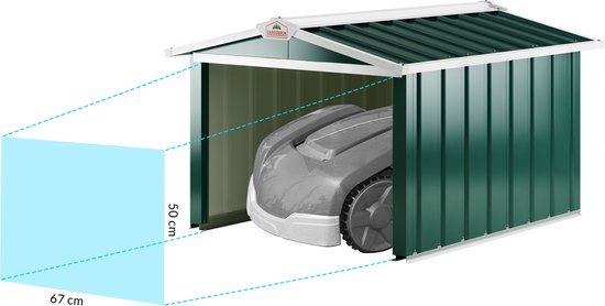 Gardebruk Robotmaaier Garage - Zadeldak Metaal 86x100x63cm Groen van Gardebruk — afbeelding 5