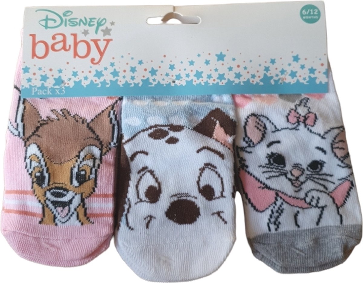 Disney - sokken Disney Animals - disney baby - 3 pack - maat 6-12 maanden