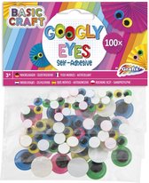 80x Wiebel ogen sticker gekleurd - 5 / 8 / 15 mm - Hobby/knutsel artikelen