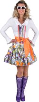 Magic By Freddy's - Jaren 80 & 90 Kostuum - Disco Rok Artistiek Vrouw - Paars, Multicolor - Large / XL - Carnavalskleding - Verkleedkleding