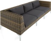 tectake - Modulaire wicker set Villanova natuur - links midden rechts - 404656 - poly-rattan