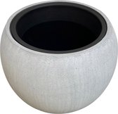bloempot globe fiberstone betonlook grijs rond 40 cm