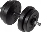 Bol.com Duke Fitness Dumbbell Set 15 kg – dumbell - 9 delig – uitbreidbaar – 30mm boring – rubberen handvat – dumbell – stersluiter aanbieding
