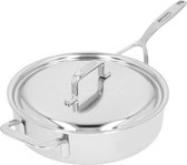 Demeyere 5-Plus Hapjespan Met Deksel 24 cm - Roestvrijstalen Sauteerpan 2,8 L - Geschikt Voor Alle Warmtebronnen Inclusief Inductie - Duurzaam - Volledig PFAS- PFOA- en PTFE-vrij