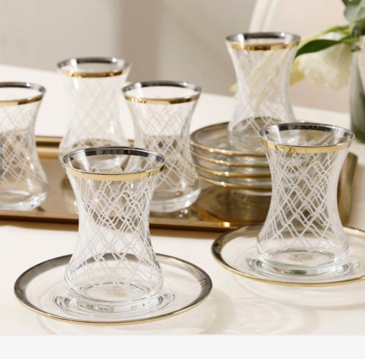 CiCi HOME FAVORI Türkische Teegläser Set Kristalloptik 12-teilig 170 ml