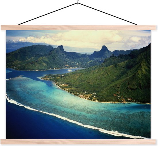 Affiche Murale Vintage Tahiti Sur Toile - 30 X 45 Cm - Décoration Salon, Chambre - Impression Jet D'encre