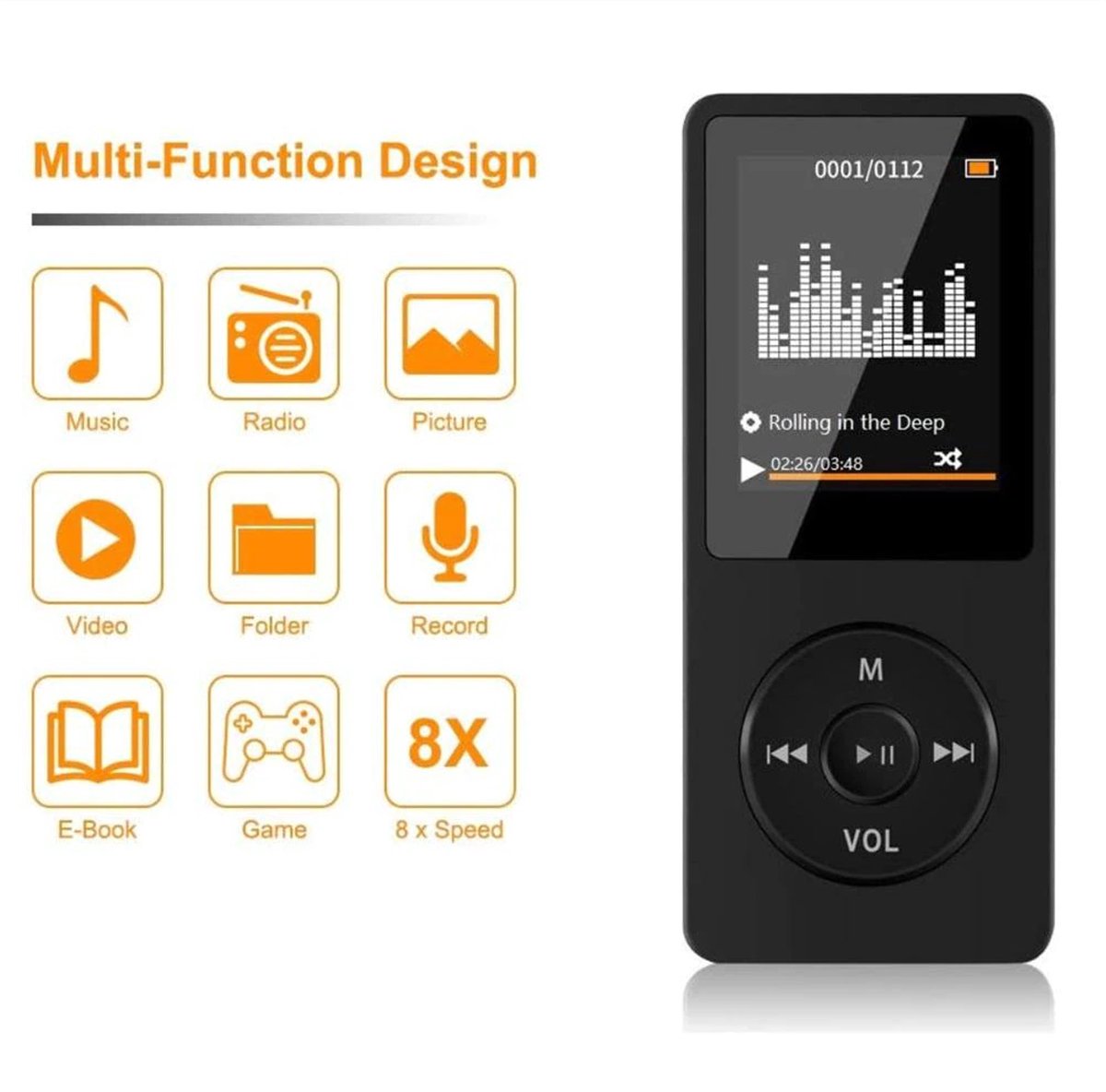 Denver MP3 Speler Incl. Oordopjes - uitbreidbaar tot 32GB - Shuffle mo