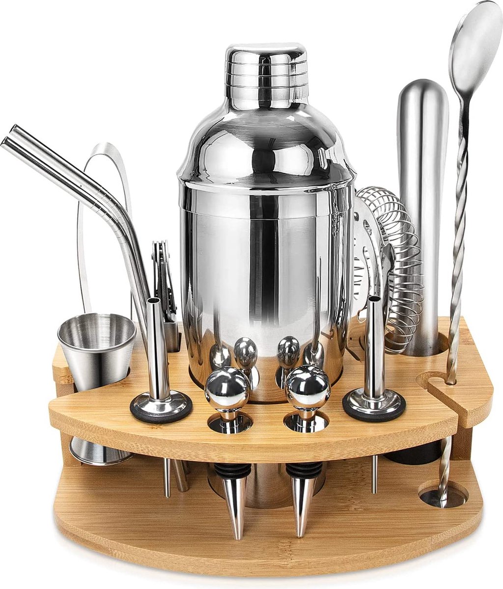 Cocktail Shaker Set - Compleet voor Thuisbar - 10 Delig - RVS