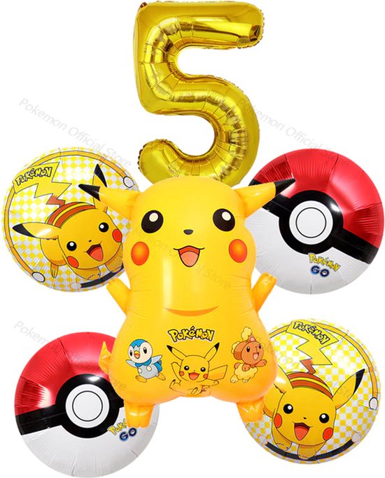 Pokemon Ballonnen Pakket - Pokémon Feestpakket - Pokémon Verjaardag Feest - Pokémon Verjaardag 5 jaar - Pikachu Ballon - Ballonnen 6 stuks - Kinderfeestje - Kinderverjaardag - Pokémon Feestje - Themafeest - Pikachu Verjaardagsfeest->GRATIS verzending