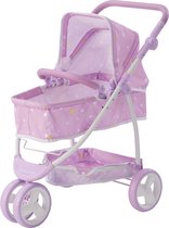 Bol.com Teamson Kids 2-in-1 Poppenwagen Voor Babypoppen - Accessoires Voor Poppen - Kinderspeelgoed - Purper/Sterren aanbieding