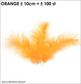 Pluim / Veertjes kleur oranje ± 100 st / ± 10cm