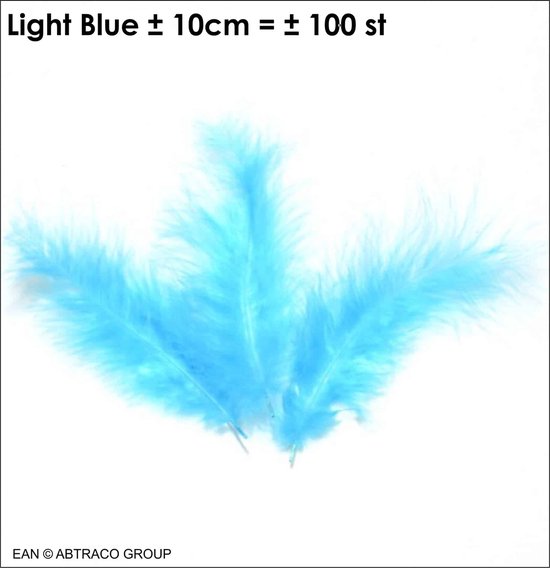 Pluim / Veertjes kleur Licht Blauw ± 100 st / ± 10cm