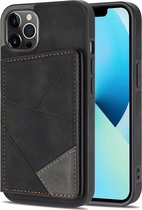 Hoesje geschikt voor Samsung Galaxy S20 - Backcover - Pasjeshouder - Portemonnee - Camerabescherming - Stijlvol patroon - TPU - Zwart