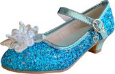 Elsa prinsessen schoenen blauw glitter sneeuwvlok maat 34 - binnenmaat 22 cm - bij Spaanse jurk - Fiësta - kleding