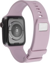 Bandje geschikt voor Apple Watch 42/44MM - Maat L - Sportband - Polsband - Dun - Horlogebandje - Siliconen - Solide kleur - Paars
