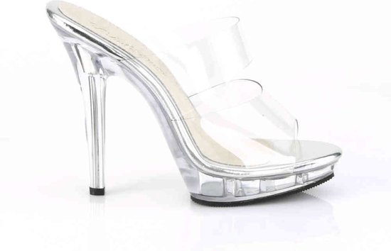 Fabulicious Sandales à Talons -45 Chaussures- LIP-102 US 14 Transparent