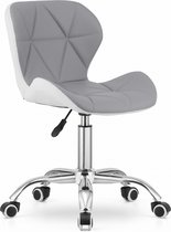 AVOLA - Chaise de bureau - ergonomique - ECO cuir - gris blanc