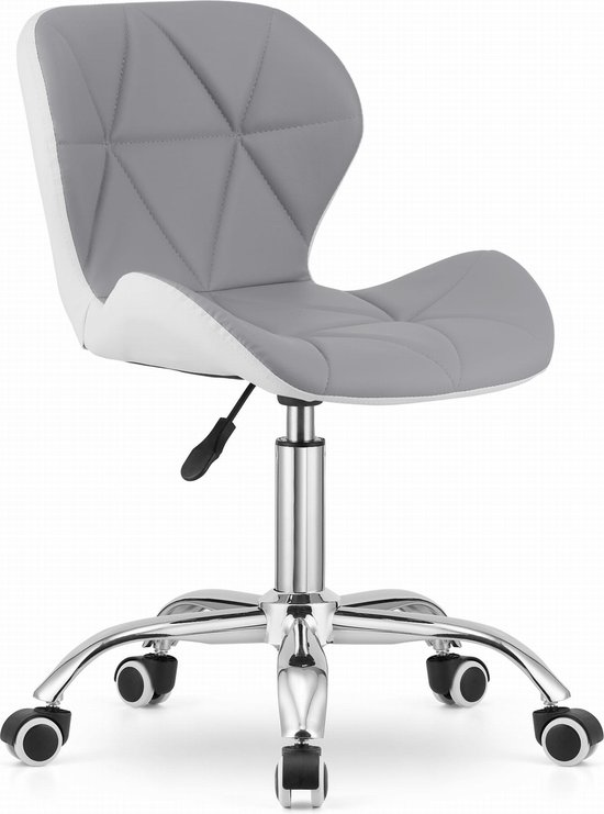 AVOLA - Chaise de bureau - ergonomique - ECO cuir - gris blanc | bol.