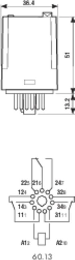 Relais enfichable Finder 60.13.9.048.0040 48 V/ DC 10 A 3x inverseur 1 pc(s)