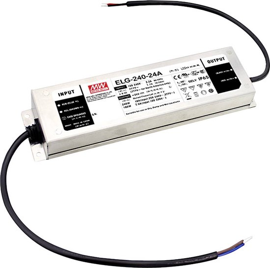 LED-transformator, LED-driver 12 - 24 V/DC 240 W 10 A Constante spanning, Constante stroomsterkte Mean Well ELG-240-24-3Y