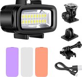 YONO Duiklamp geschikt voor GoPro en Camera - LED Lamp met Filters en Mounts - Actioncam Accessoires - 40M Waterdicht