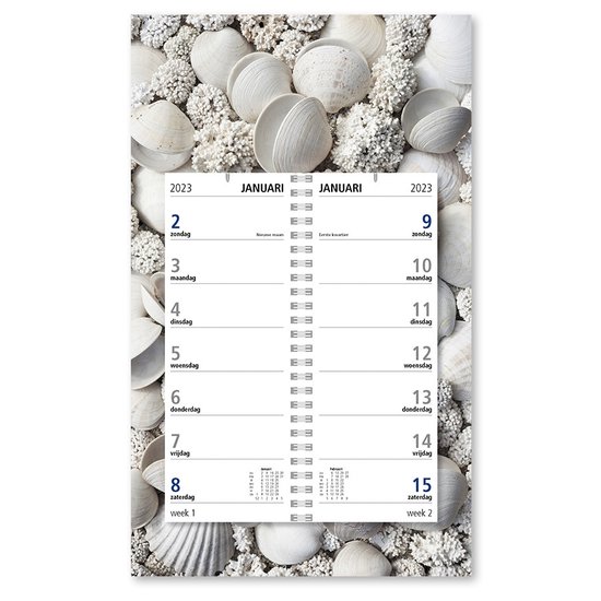 Castelli kalender H57 2023 - 1 week A5 kolom - Omlegweekkalender dessin 