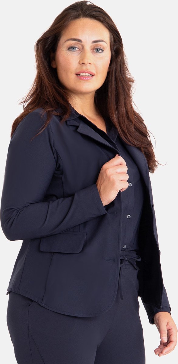 Blauwe Blazer van Je m'appelle - Dames - Travelstof - Maat L - 6 maten beschikbaar