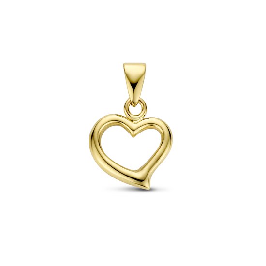 Gouden hartvormige hanger met een lus.