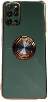 Samsung S20 Plus hoesje met ring - Kickstand - Samsung - Goud detail - Handig - Hoesje met ring - 5 verschillende kleuren - zalm roze - Grijs/blauw - Donker groen - Zwart - Paars