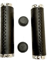 Falkx FALKX handvatten, zwart PU materiaal met dubbele lock ring, lengte: 130/130mm, werkplaatsverpakking