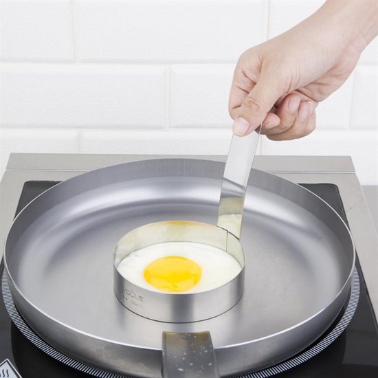 Egg Ring, 4 stuks roestvrijstalen pannenkoekenvorm, 7,6 cm, ronde spiegeleivormen, anti-aanbak, voor spiegelei, pannenkoeken, omeletten