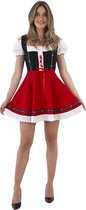 Dirndl jurk Gabi - Dames - Oktoberfest & Tiroler - Rood-Zwart - Maat L