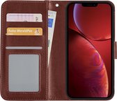 Hoes Geschikt voor iPhone 14 Pro Hoesje Book Case Hoes Flip Cover Wallet Bookcase - Bruin
