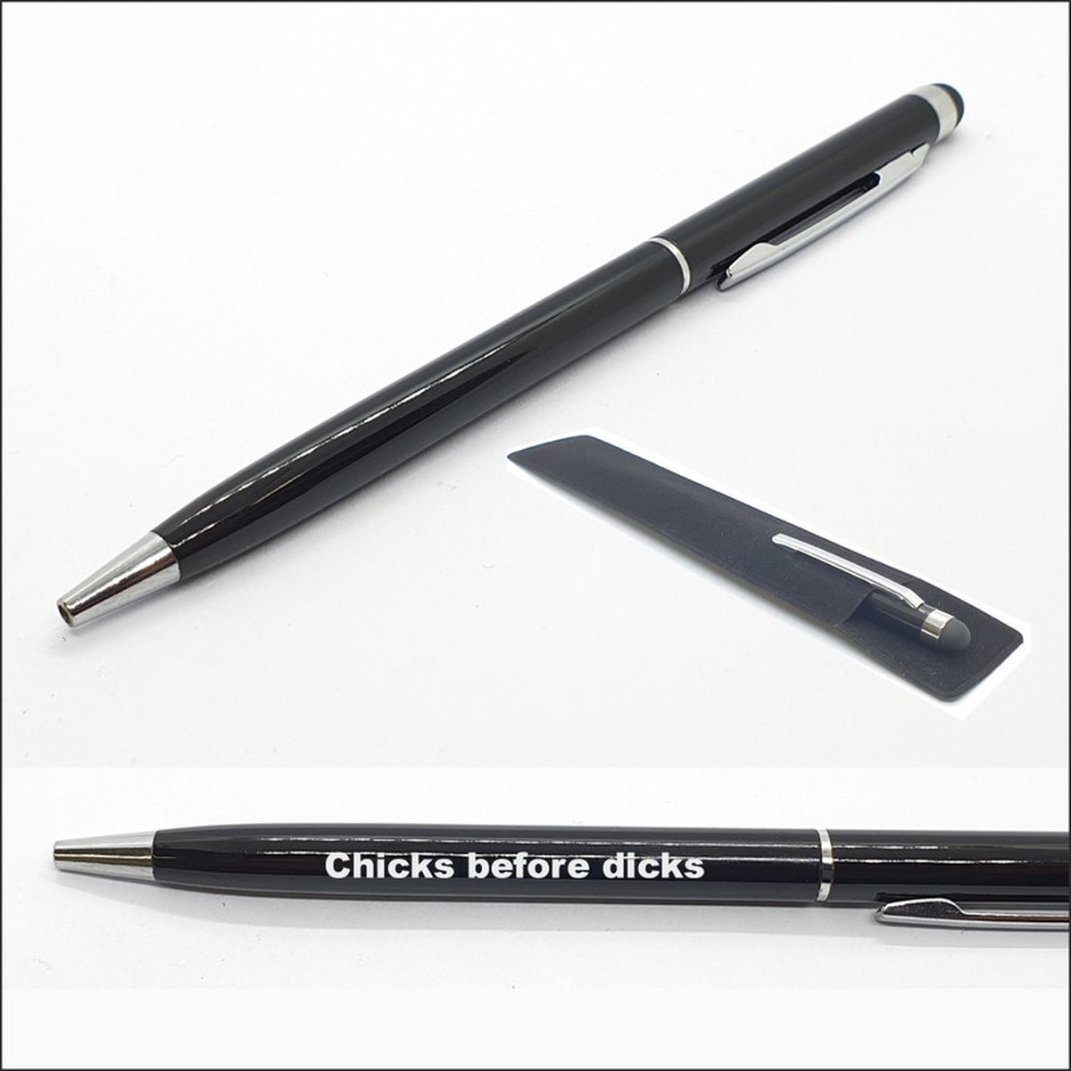 Pen Met Gravering - Chicks Before Dicks