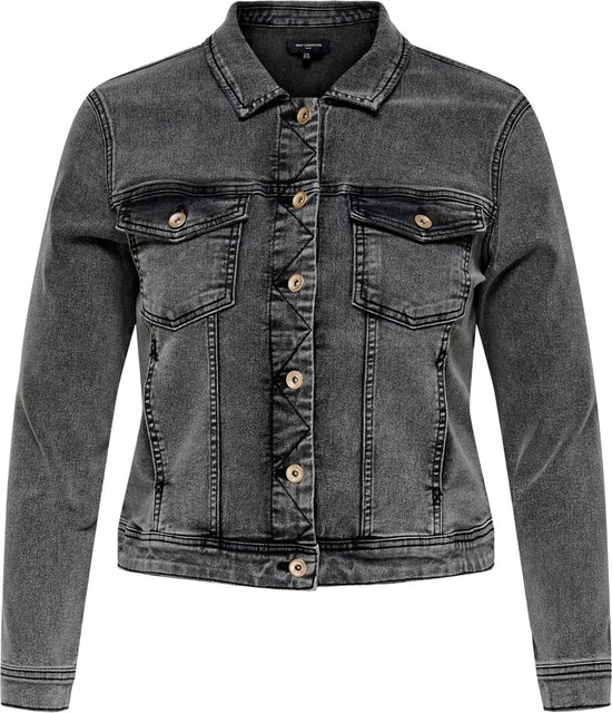 Only Carmakoma, Dames, Jassen, Wit, Maat: 3XL Denim